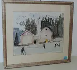 Kirche in der Lenzerheide by Ernst Morgenthaler, watercolor, sold Sep 2017