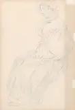 Sitzende junge Frau im Sonntagstaat (rückseitig eine andere Variante desselben Motivs) by Wolfgang Adam Töpffer, pencil, sold Jun 2017