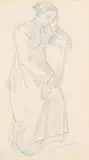 Sitzendes Mädchen by Wolfgang Adam Töpffer, pencil, sold Jun 2017