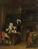 Kopie Kavalier im Verkaufsladen by Frans van Mieris the Elder, oil on canvas, offered Jun 2017