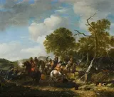 zugeschrieben Raubüberfall by Pieter Wouwerman, oil on panel, sold Jun 2017