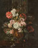zugeschrieben Stilleben mit Rosen, Tulpen, Winden und anderen Blumen by Casteels, Pieter III, oil on canvas, sold Jun 2017