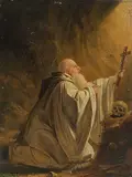 zugeschrieben Heiliger Romuald by Giulio Carlini, 1845, oil on board, offered Jun 2017