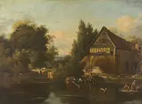 Umkreis Flusslandschaft mit Wäscherinnen by Jean Louis Demarne, oil on panel, offered Jun 2017