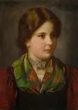 zugeschrieben Mädchenbildnis by Franz Defregger, oil on panel, sold Jun 2017
