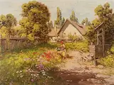 Sommerliche Gartenansicht by László Neogrády, oil on canvas, offered Jun 2017