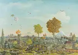 Fantastische Landschaft by Carl Grünwald, 1962, oil, sold Jun 2017