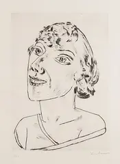 Sarika by Max Beckmann, 1922, drypoint, sold Jun 2017