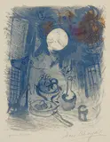 Nature morte bleue by Marc Chagall, 1957, color lithograph, sold Jun 2017