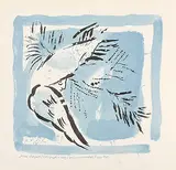 L'ange sur fond bleu by Marc Chagall, 1969, color lithograph, sold Jun 2017