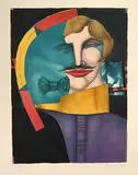 Clouds VI by Richard Lindner, 1975, color lithograph, sold Jun 2017