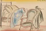 Siesta by Vaszary János, 1923, watercolor, sold Jun 2017