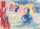 Milchkrüge by Vaszary János, pastel, sold Jun 2017