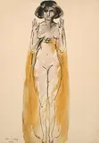 Stehender Frauenakt by Vaszary János, watercolor, sold Jun 2017