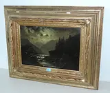 Flusslandschaft im Mondesschein by Ludwig Correggio, oil on canvas, offered Jun 2017