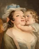 Kopie La mère bien-aimée by Jean-Baptiste Greuze, oil on canvas, sold Jun 2017