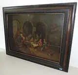 Ausgelassene Tischgesellschaft by Holland, um 1700, oil on panel, offered Jun 2017