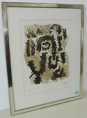 Ohne Titel by Raoul Ubac, 1958, color woodcut, sold Jun 2017