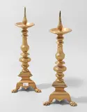 Frühbarock by 1 Paar Altarleuchter, bronze, offered Jun 2017