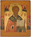Russisch, um 1800 by Hl. Nikolaus, tempera, offered Jun 2017
