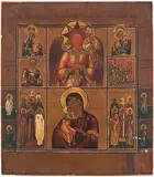 Russisch, um 1800 by Grosse Mehrfelderikone, tempera, offered Jun 2017