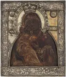 Russisch, um 1800 by Gottesmutter von Wladimir mit Basma, tempera, offered Jun 2017