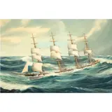 British Four-Masted Full-Rigged Ship by Hans Skalagard, oil on canvas, sold Nov 2023