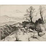 Untitled by Gene Kloss, etching, sold Nov 2023