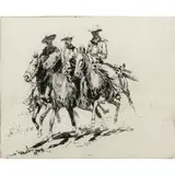 Going to Town by Edward Borein, etching, sold Nov 2023