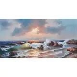 Pacific Sunset by Eugene Garin, 1971, oil on canvas, sold Nov 2023