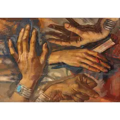 Untitled by Peter Blos, oil on board, sold Nov 2023