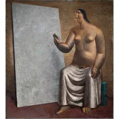 Das Modell II by Stephanus Heidacker, 1987, oil on canvas, sold Nov 2023