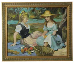 Dejeuner Champetre" (rustic lunch) by Marcel Dyf, oil on canvas, sold Aug 2026