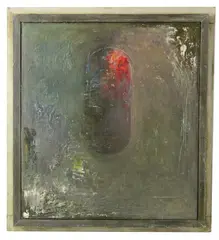 abstract by Jake Berthot, 1985, oil on linen, sold Aug 2026