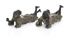 Untitled by Franz Bergman, bronze figures of young Arab boys resting on their bellies, sold Sep 2025