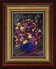Still Life with Wild Flowers by Cornelius Bosch, oil on board, sold Sep 2025