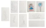 Nine Abstractions by Eva Bouzard-Hui, 1998, Mixed Media on Paper, sold Feb 2025