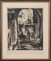The Kitchen by Earl Horter, Etching and Aquatint, sold Feb 2025