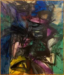 Abstract Composition by Rosalind Schneider, 1959, Oil on Canvas, sold Feb 2025