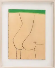 Abstract Nude Figure by Roger Hilton, Mixed Media on Canvas, sold Mar 2025