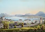 Luzerne by Johann-Rudolf Dikenmann, aquatint, sold Jun 2017