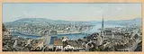 Panorama de Zurich prise de l'église de St. Pierre by Johann-Rudolf Dikenmann, aquatint, sold Jun 2017