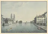 Vue prise de l'hotel de l'Epeé à Zurich by Johann Jakob Sperli, aquatint, sold Jun 2017
