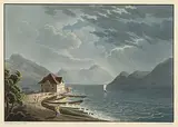 Vue du Golfe d'Alpnach by Johann Jakob Wetzel, aquatint, sold Jun 2017