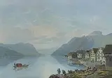 Vue de Brunnen vers le Canton d'Unterwalden by Johann Jakob Wetzel, aquatint, sold Jun 2017