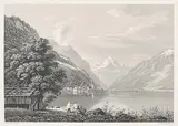 Vue de Fluelen by Johann Jakob Wetzel, aquatint, sold Jun 2017