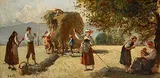Bauern beim Einbringen des Heus by Alfred Dumont, oil on canvas, sold Jun 2017