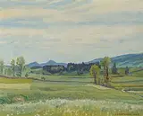 Juralandschaft im Frühling, 1939 by Charles l'Eplattenier, oil on board, offered Jun 2017