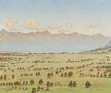 Interlakner-Bödeli", 1941 by Louis Dürr, oil on canvas, sold Jun 2017