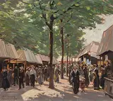 München, "Auer Dult", 1918 by August Herzog, oil on board, sold Jun 2017